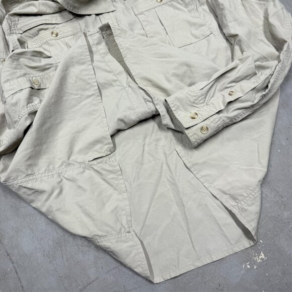 Peter Storm Hiking Shirt Lightweight Tech Safari Shirt Long Sleeve Beige Medium - Picture 8 of 10